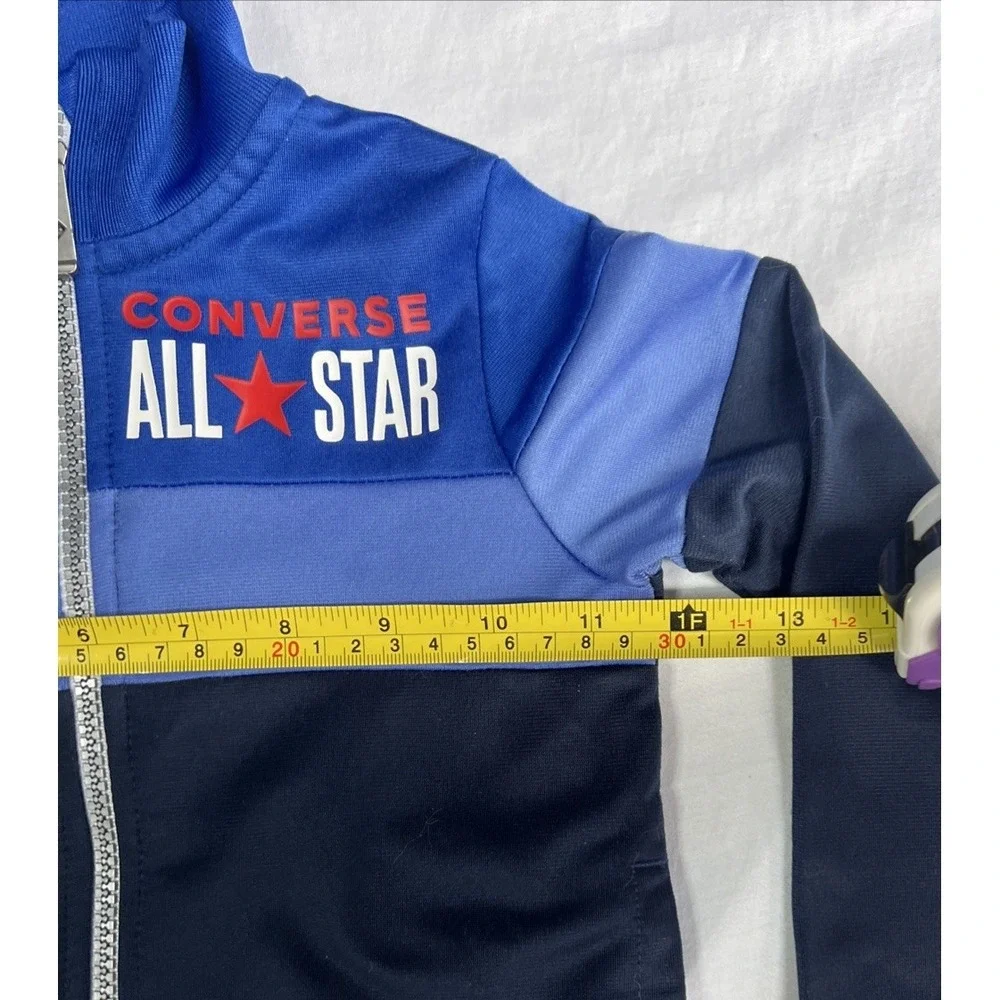 Converse Track Jacket All Star Athletic‎ Zip Up 3T Blue Lightweight High Neck